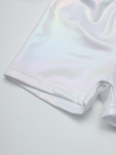 Kids Girls Set Dance Outfit Elastic Waistband Suit Performance Dancewear Shiny - Picture 61 of 72