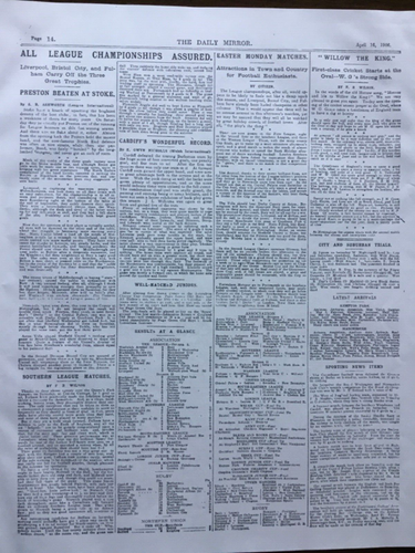 POSTER/NEWSPAPER PAGE (16th APRIL 1906) LIVERPOOL WIN TITLE AND P.N.E ARE 2nd - Picture 6 of 19