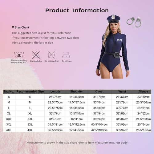 Women Police Costume Sexy Cop Halloween Police Role Play Cosplay Uniform Outfit - Picture 45 of 95