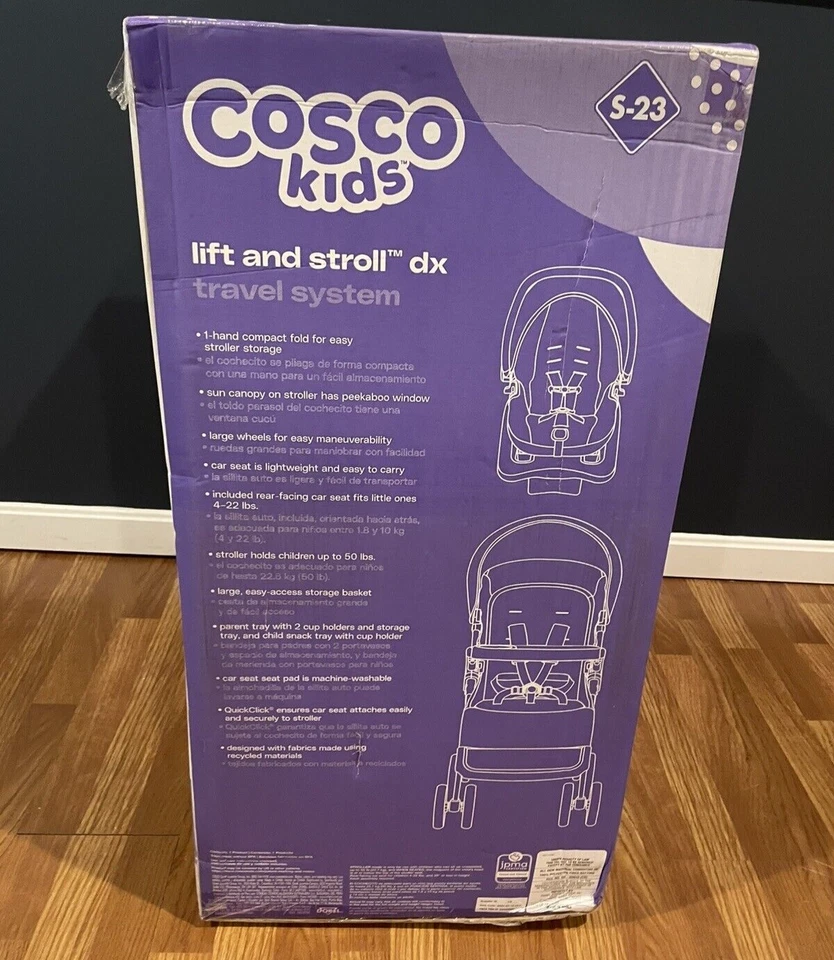 Sistema de Viaje Cosco Kids Lift & Stroll DX, Azul Tiza NUEVO SELLADO Recogida Foto 3 de 4