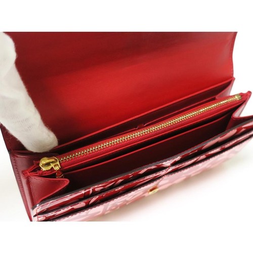 LOUIS VUITTON Monogram Vernis Sweet Portefeuille Sarah Long Wallet Pink Red - Picture 12 of 17