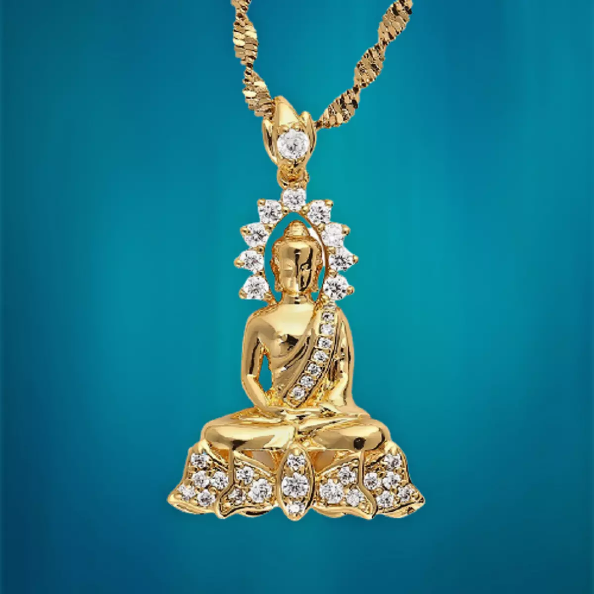 Buddha Pendant Necklace Cambodian Style Garden Buddhism Cubic
