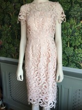 Coast Peach/Pink heavy lace fitted dress, perfect condition, size 10