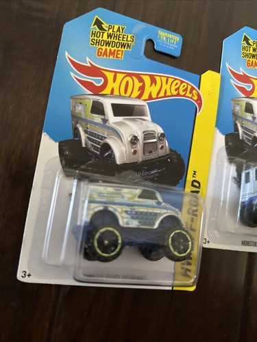 2014 Hot Wheels HW Off - Road Monster Dairy Delivery 122/250 (B8) Lot Of 3 Zamac - Picture 2 of 7