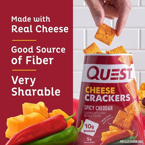 Quest Nutrition Cheese Crackers, Spicy Cheddar Blast, 10G of Protein, 12 Count - Imagen 5 de 9