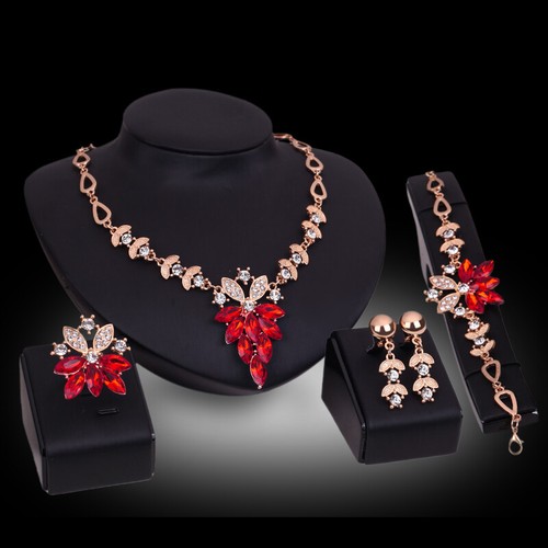 Crystal Statement Necklace Earrings Choker Jewelry Set Bridal Wedding Prom Women - Picture 267 of 500