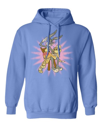Bugs and Lola Shirt Looney Tunes Funny Men's Hoodie Hooded Sweatshirt - Picture 8 of 9