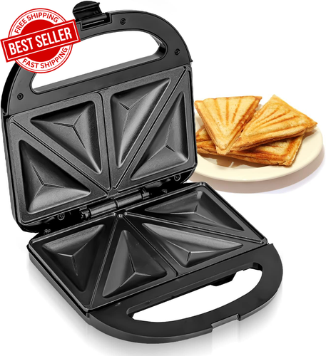 Toastie Maker 2 Slice Sandwich Toaster Cool Touch Handle Auto Temp Control 750W - Picture 9 of 12