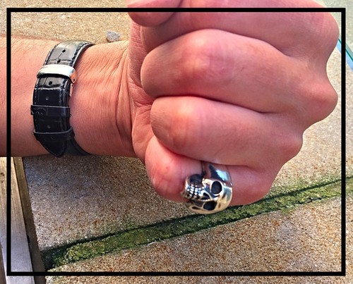 Silver Skull Head Ring, Biker Rocker SOA - Picture 12 of 12
