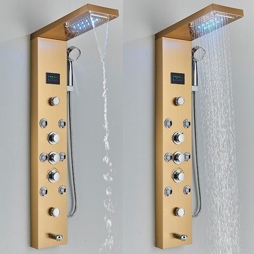 Colonna Pannello doccia idromassaggio LED Set Acciaio inox con Doccetta Cascata - Foto 129 di 136