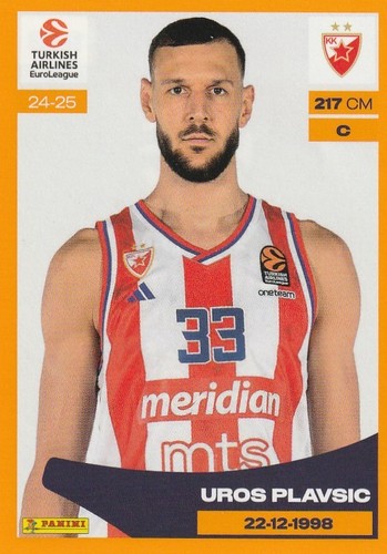 CRVENA BELGRADE - STICKERS IMAGE PANINI - BASKET EUROLEAGUE 2025 - a choisir - Afbeelding 21 van 21