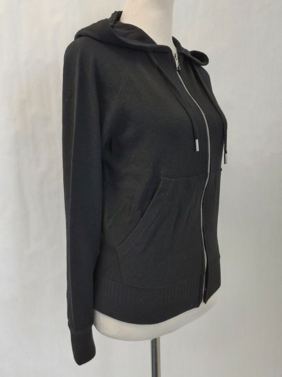 $795 MCM Women's Black Cashmere Zip Up Jacket with White $795 MCM Women's Black Cashmere Zip Up Jacket with White