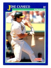Jose Canseco 1991 Score #1 Baseball Card