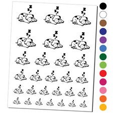 Chubby Spotted Dog Sleeping Temporary Tattoo Water Resistant Set