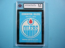 1979/80 O-PEE-CHEE NHL HOCKEY CARD 82 EDMONTON OILERS LOGO CHECKLIST KSA 8.5 OPC