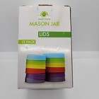 12 Pack 6 Regular  6 Wide Mouth Colored Plastic Mason Jar Lids Rubber New Seal