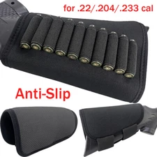 10 Round Butt Stock Shell Holder Anti-Slip Rifle Cartridge for .22/.204/.233 Cal