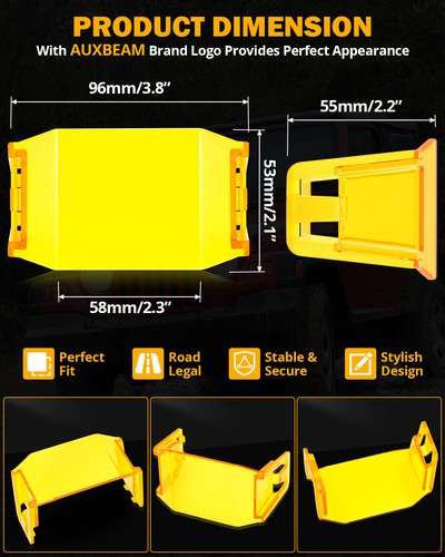 2x Auxbeam 4" Led Pods Lights Driving Lamp +Amber Cover for Polaris RZR XP 900 - Picture 5 of 12