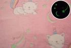 Minky bilateral plush, glowing in the dark, rainbow kitten 50 x 160 cm