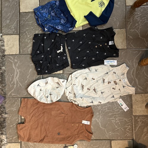 NEW BABY BOY CLOTHING LOT CARTER'S 18-24 M SUMMER SHORTS TOPS ETC 7 PIECES - Picture 1 of 12