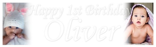 2x PERSONALISED PHOTO BANNER BANNERS BIRTHDAY CHRISTENING ANY EVENT PARTY EXPENS - Picture 30 of 30