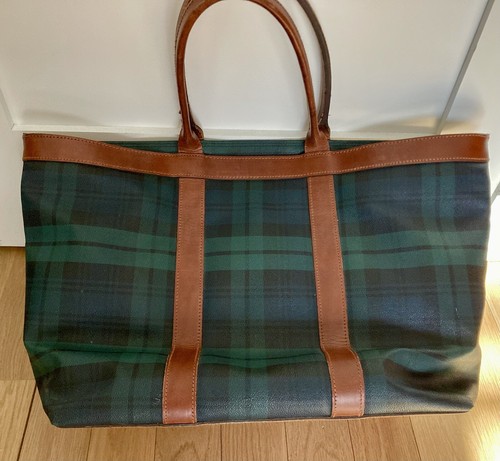 RARE VTG Ralph Lauren LARGE Blackwatch Plaid Tote Carry On Bag - Bild 3 von 6