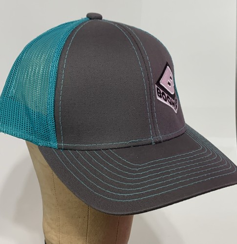 Cartoon Network BOOMERANG Logo Teal Gray Adjustable Strap Back Trucker Hat Cap - Picture 3 of 7