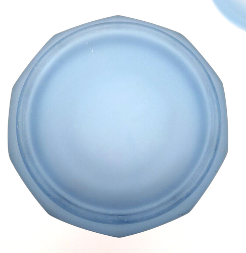 Indiana Glass Frosted Satin Blue Apothecary Ginger Jar W/ Lid 10 Panel 10" x 6" - Picture 11 of 12