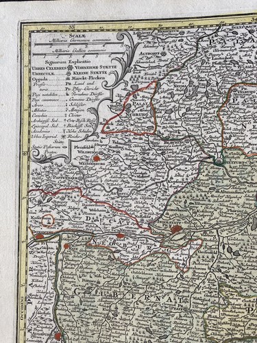1740 Bavaria original map Seutter Bayern Oberbayern Niederbayern Baviera München - Foto 5 di 8