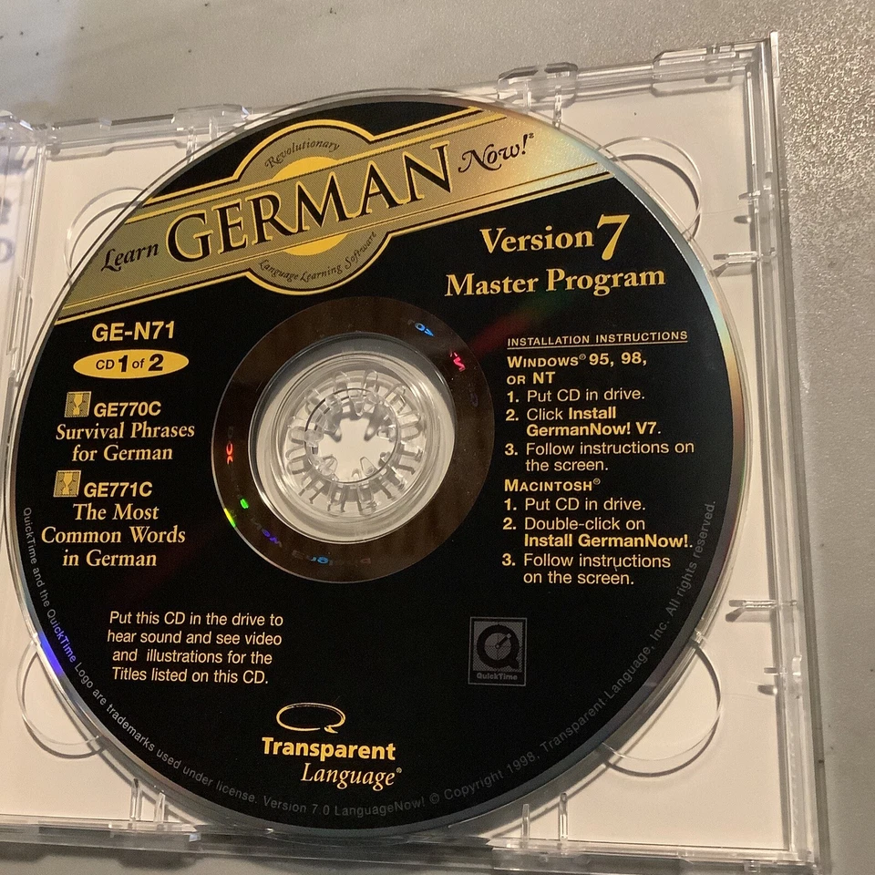 German Now Learn ,Windows/Mac CD-Rom 2CD Transparent Language PC Master Program - Image 2 of 4
