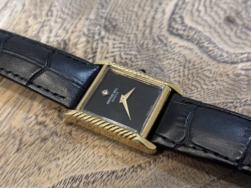Vintage Raymond Weil Geneve 651 Black Lacquer Dial Tank Handaufzug Uhr vergoldet - Bild 13 von 18