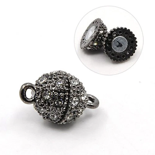 50 Set Oval Alloy Rhinestone Magnetic Clasps Magnet Converter Jewelry 16x10mm - Image 2 of 3