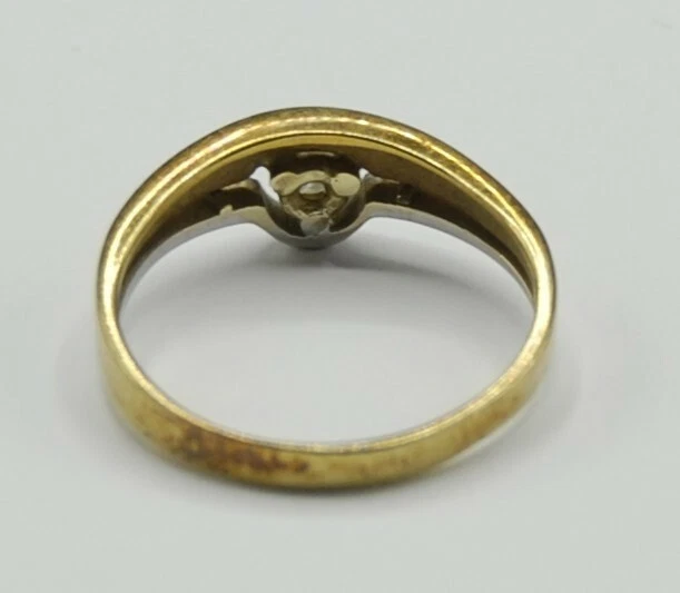 Bi Color Ring Weißgold GG Brillant Diamant  0.10 Carat If 585 Gold - Bild 4 von 4