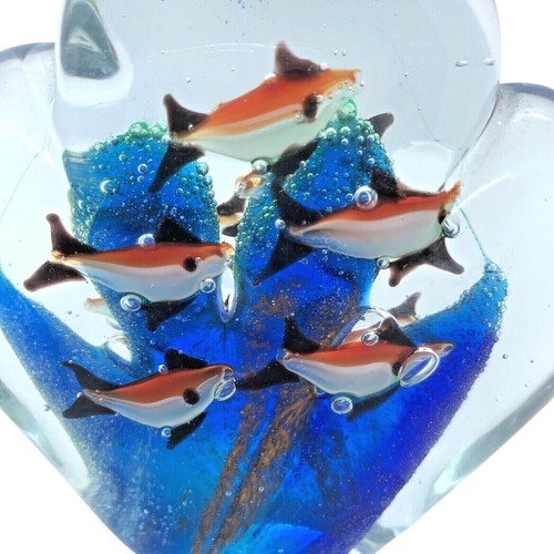 Vintage Coral Reef Aquarium Paperweight Art Glass Sculpture - Picture 8 of 9