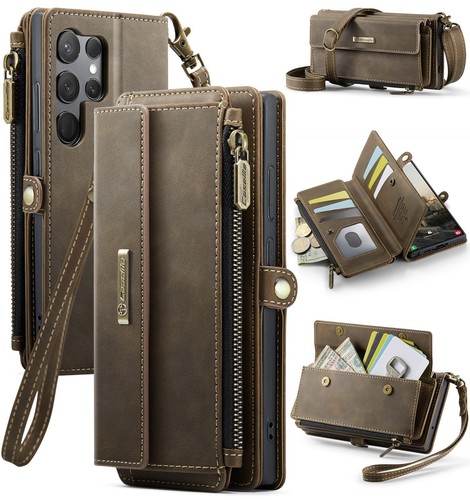 For Samsung Galaxy S25 Ultra/S24 PU Leather Crossbody Card Holder Wallet Cover - 第 38/39 張圖片