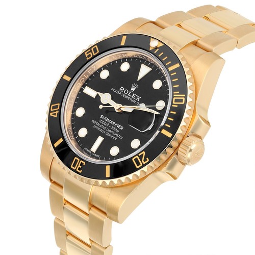 Rolex Submariner Date Ceramic Bezel Yellow Gold  Black 116618LN Men's Watch - Picture 3 of 10