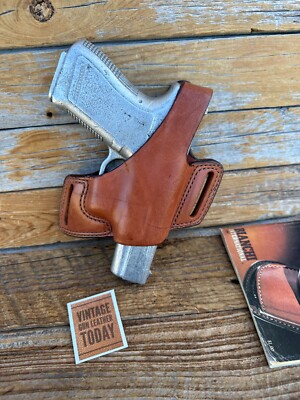 Vintage Bianchi Brown Leather #5 Black Widow OWB Holster for GLOCK