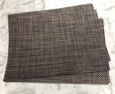 6X Braided Stich Crossweave Vinyl Woven Table Mats Insulation Washable 18"x13"