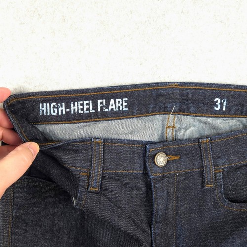 J. Crew High-Heel Flare Jeans Dark Wash Denim USA Made Women's Size 31 (Fits 32) - Picture 2 of 7