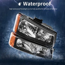 OE - Black/Amber/Clear AUTOSAVER88 Headlight Assembly kit Compatible with