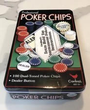 Sealed Cardinal Professional Poker Chips Set 100 Total with Dealer Button 2004