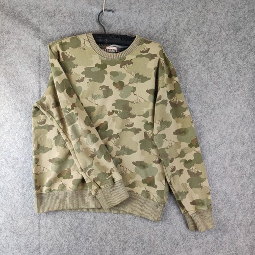 Vintage Tommy Hilfiger Camouflage Sweatshirt Crewneck Size Xl Retro Tree Pattern