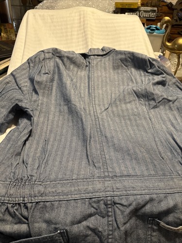 Vintage Walls Master Made Blue Herringbone Twill Work Coveralls Size XL Regular - Picture 13 of 24