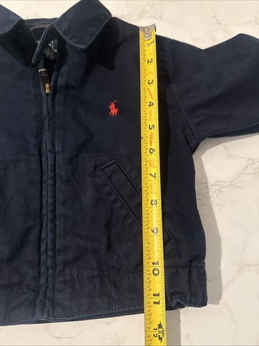 Vintage Polo Ralph Lauren Jacket Navy Blue Kids Youth size 18M Front Zip Cotton - Picture 11 of 11