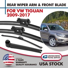 Front Windscreen  Wiper Blade + Rear Arm Blade Set For Volkswagen Tiguan 2009-17