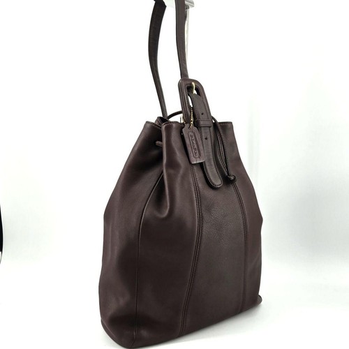 Coach Glove-tanned leather drawstring shoulder bag brown Beautiful rare vintage - Picture 2 of 12