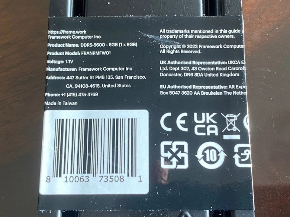 Framework DDR5-5600 1x8GB Laptop Memory – Brand New Sealed & Unused - Image 3 of 4