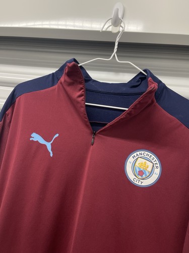 Herren Puma Manchester City 2020 Pre Match Training Quarter Zip Top Pullover Gr. L - Bild 2 von 8