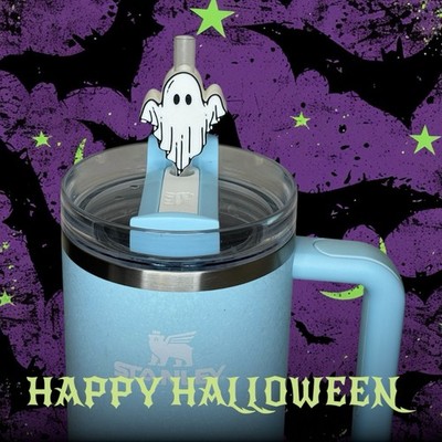 Spooky Ghost Topper for Stanley Straw   PLA 3D Print   Halloween Cup Accessory