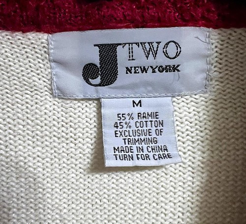 J TWO NEW YORK STRICKPULLOVER WEISS MIT ROTEM KRAGEN & CARDINALS KNOPFLEISTE Gr. M - Bild 4 von 4